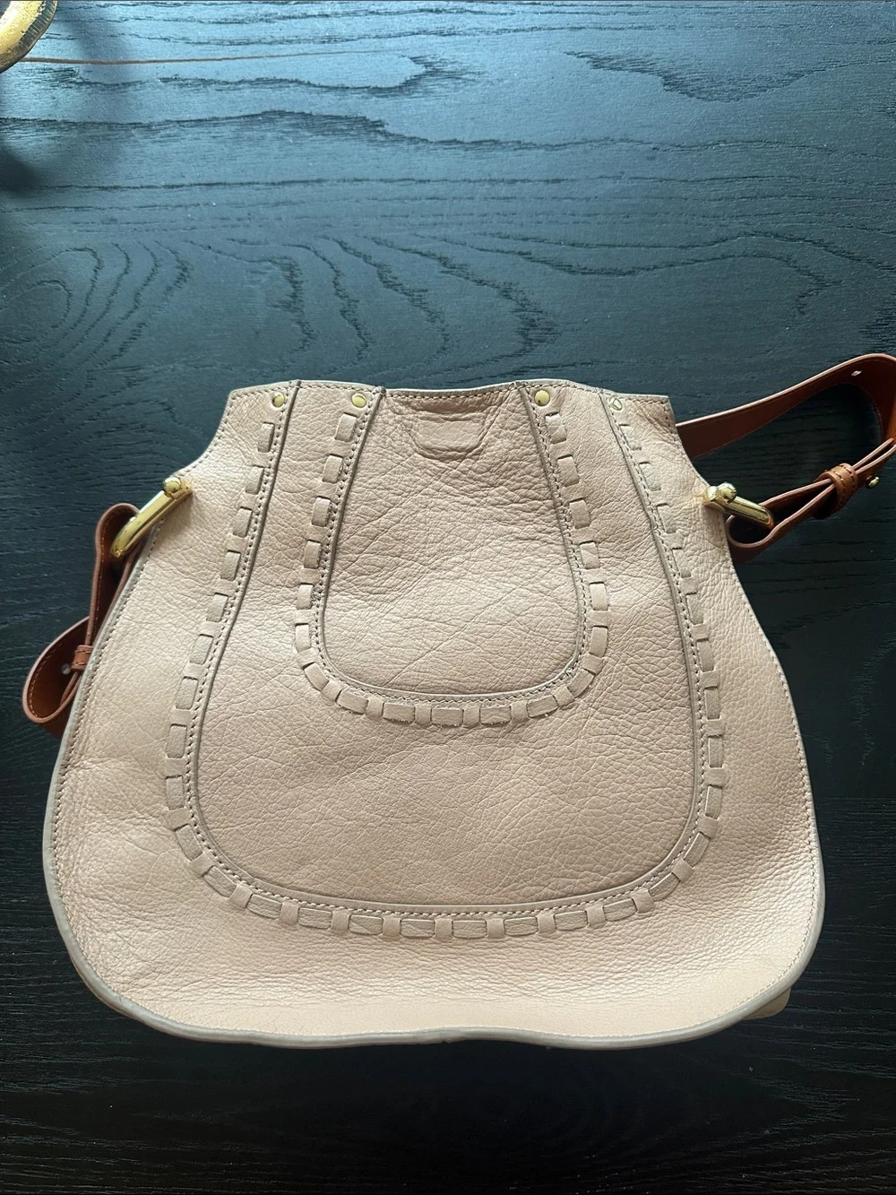 Margot NYC Pebbled Leather Shoulder Bag in Blush-never used Smoke free home